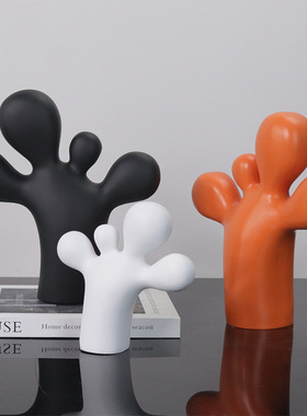 现代创意软萌脚丫树脂摆件酒店售楼处样板房客厅桌面软装饰品摆设