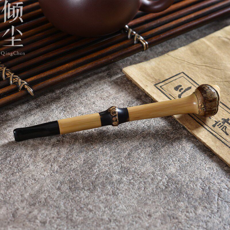 玉竹烟斗 男士烟嘴 插香烟 纯手工精工镜面打磨烟嘴竹雅玩送礼