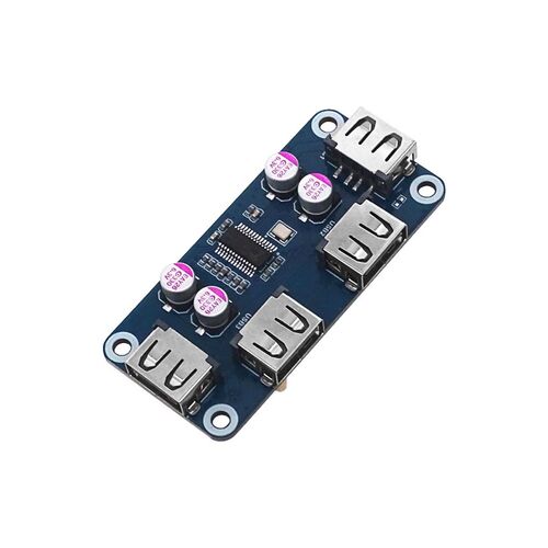 微雪 树莓派/PC适用 4路USB2.0扩展板 模块 HUB集线器 弹簧顶针式