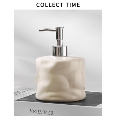 轻奢陶瓷洗手液瓶子卫生间沐浴露按压瓶空瓶可爱高颜值乳液分装瓶