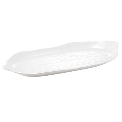 密胺长条烤肉盘子白色寿司刺身摆盘塑料仿瓷烧烤火锅店配菜盘商用