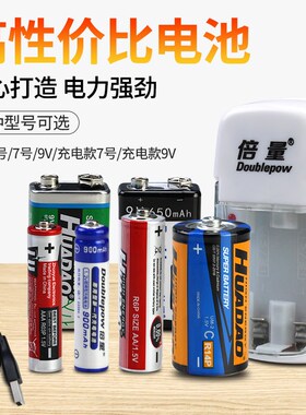 通用七号充电电池5号充电器套装9VUSB锂电池BL12VAAA900两只装干