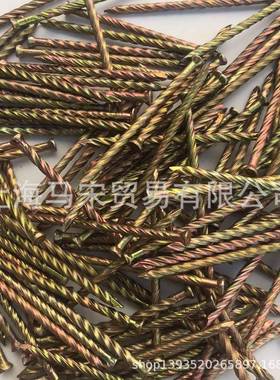螺地纹地板钉螺7纹搓丝钉0.8寸-85寸6钉8寸大帽小帽板钉镀锌黄色