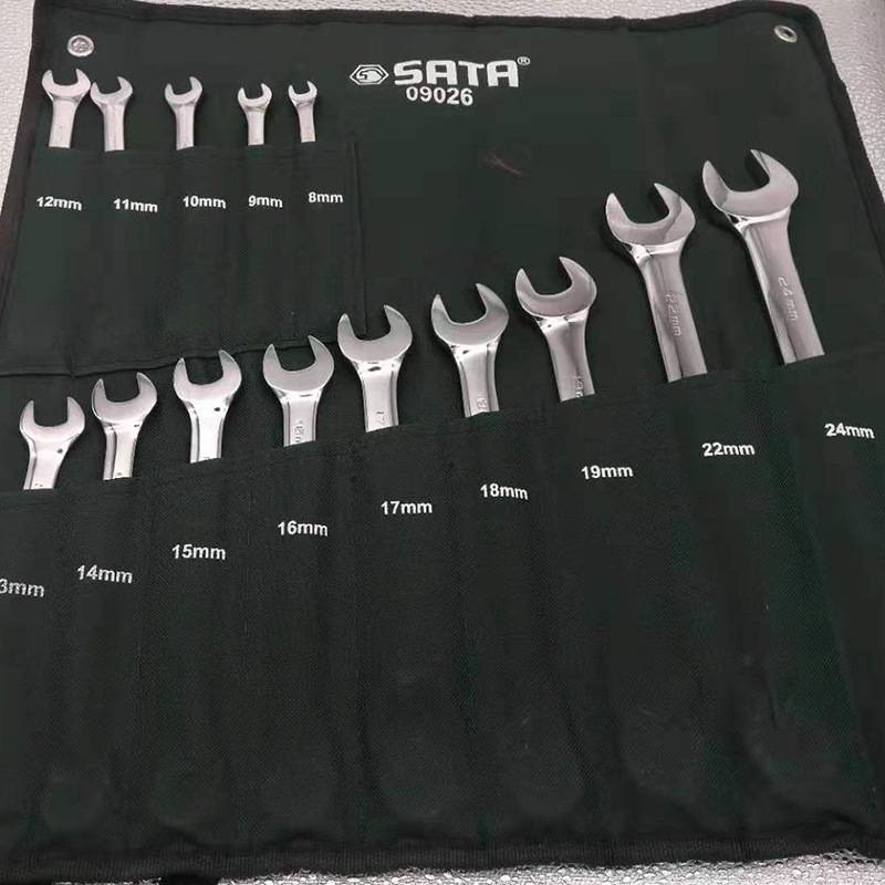 世达09026SATA14件梅花开口扳手两用扳手汽车维修全抛光扳手套装