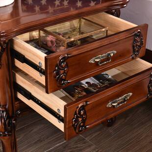 欧式雕花实木床头柜美式迷你收纳柜现代简约简欧经济型卧室储物柜