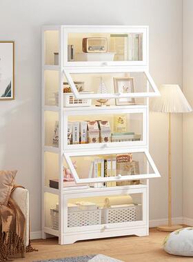 带门书地架落多层靠墙置物收架纳XFW家用简易儿童书书柜卧室房储