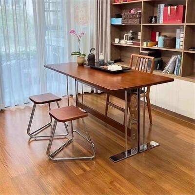 日式实木中古风餐桌户型家用桌长形办公桌子写方小NIB字台维希书