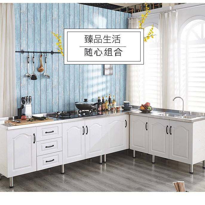 简易橱柜厨房一体灶台柜小橱柜租房用移动不锈钢放碗柜家用经济型
