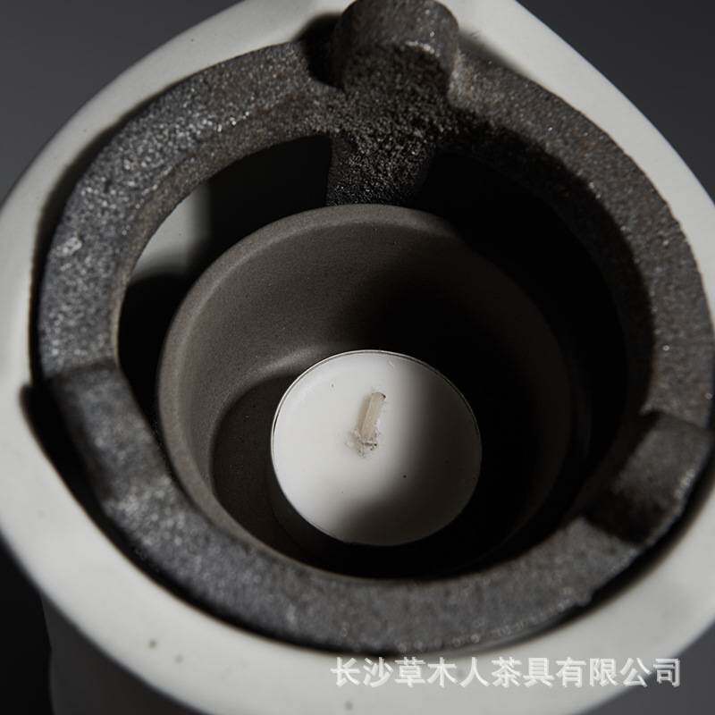 汉陶张生 手工白陶煮茶炉炭火煮茶器泡茶壶白泥炭炉酒精炉烧水壶