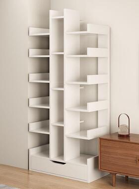 家简易书架落多层小置物架用客厅型书本收纳卧室储物柜靠地DFV墙