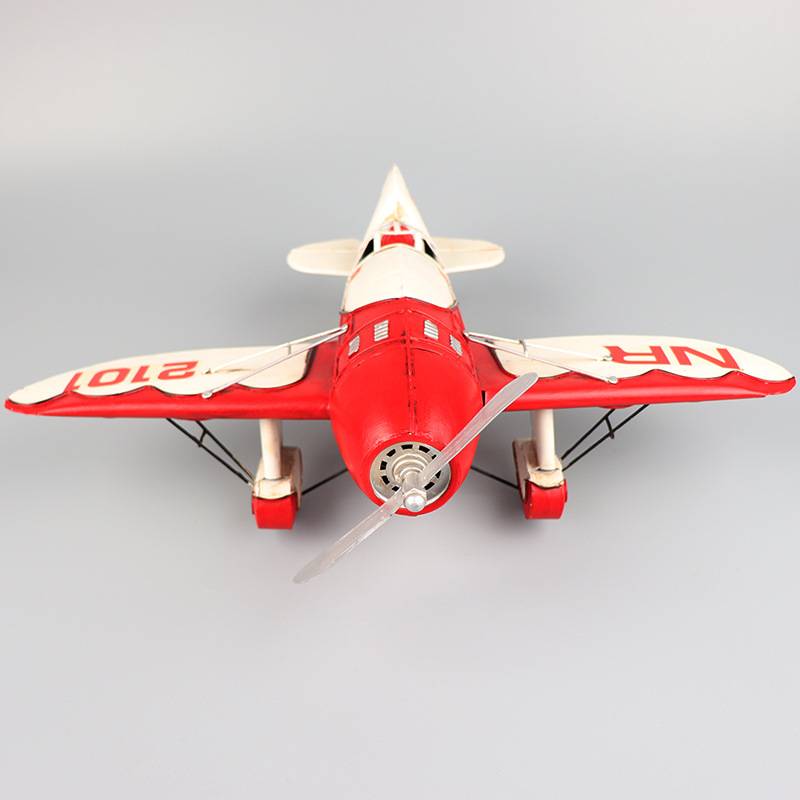 美式吉比R-2竞赛飞机模型铁艺复古怀旧客厅橱窗柜收藏装饰品摆件
