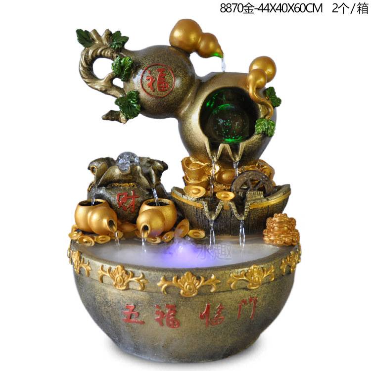 工艺品 创意 纯手工工艺品 假山喷泉鱼缸摆件 美式摆件 装饰摆设