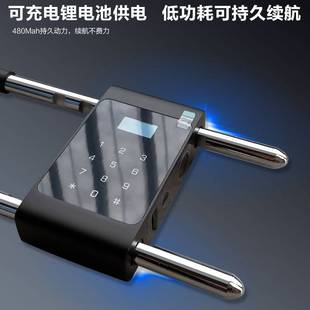 U型指纹锁商铺门面房密码锁防水带钥匙室户外远程电子锁厂家直销