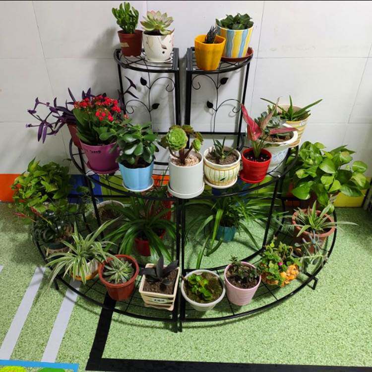 铁艺阳台转角花架子阶梯落地式墙角多层室内客厅三角形置物花新品