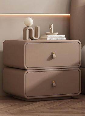床头XZB柜纳现代简小型实木奶约油风床边柜卧室极简轻物奢新款储