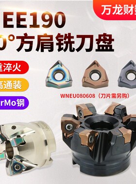 90度MEE190快进给刀盘XNEX080608刀粒方肩面铣刀盘双面六刃山高