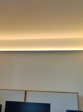 LED免吊顶向i上打光铝槽客厅智A能明装不开槽洗天花腰线回光线性