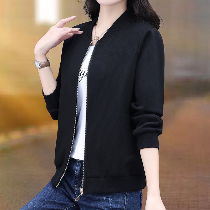 夹克外套女春秋2023年新款短款中年妈妈春装减龄薄款休闲开衫上衣