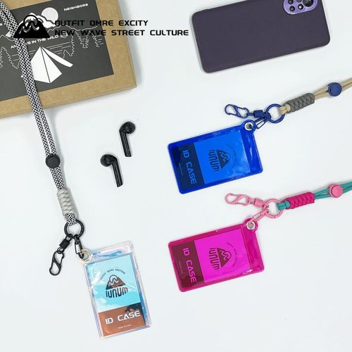 透明PVC卡套挂脖公交工作证件套男时尚工牌钥匙耳机挂绳学生胸牌