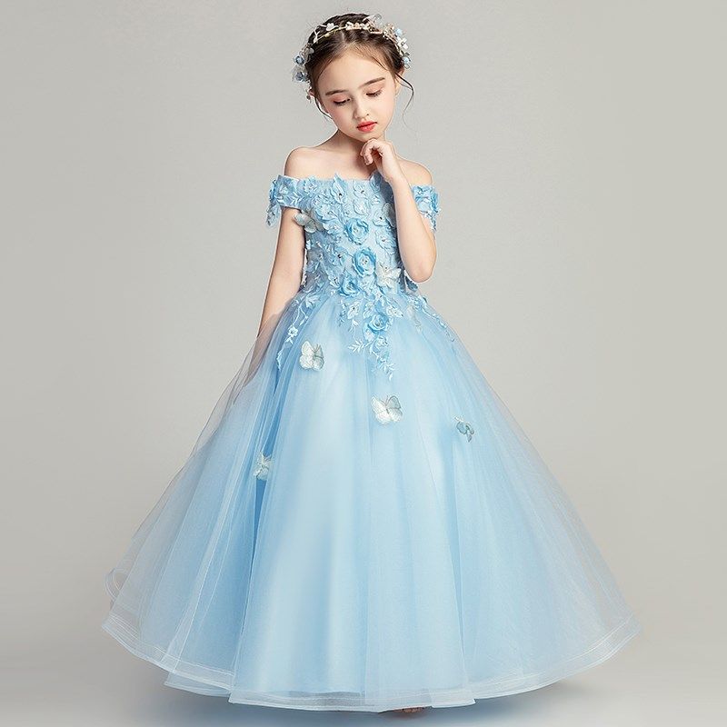 女童晚礼服公主裙婚纱小礼服儿童钢琴演出服模特走秀表演服洋气夏