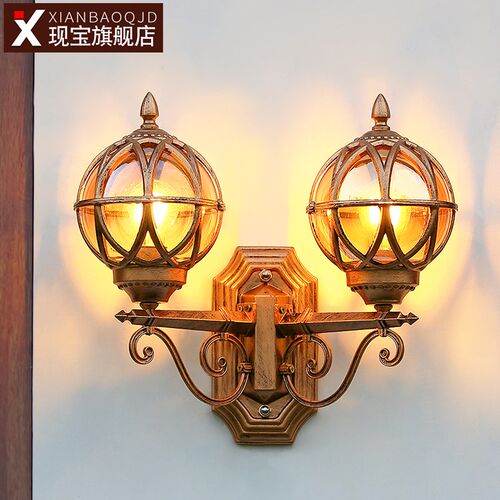 户外双头壁灯室外防水欧式复古庭B院外墙别墅大门口阳台院子柱子
