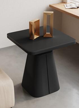 2024全新创意客厅沙发边桌咖啡桌轻豪华高端方石板角桌奶油风格