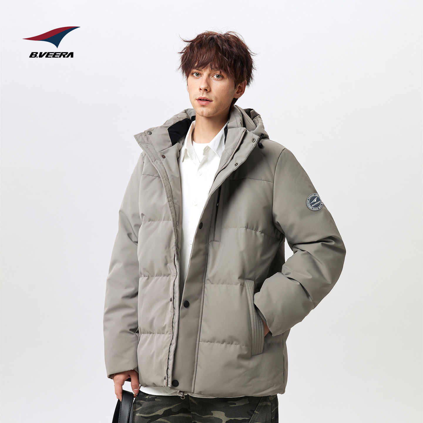 连帽立领羽绒服防风防水保暖外套