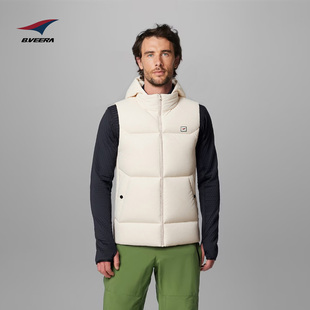 B.VEERA倍福来户外连帽羽绒服2025冬新款防风保暖马甲外套男女款