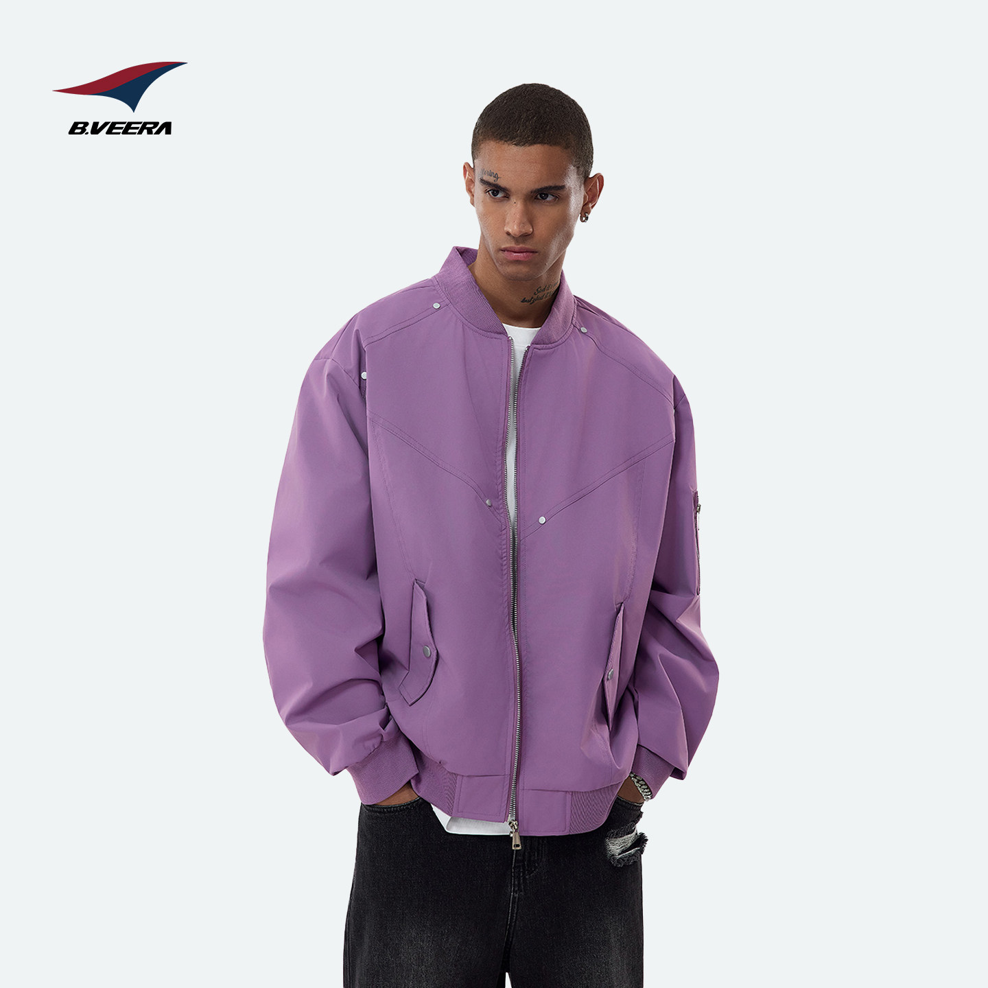 饭复领2次卷 迫2件 50.2 倍福来男女防风铆钉夹克 - 线报酷