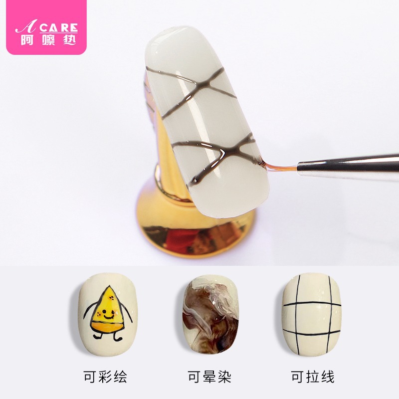 美甲笔刷/拉线A1pq801-易上手细头彩绘画拉花拉丝调色甲面造型多