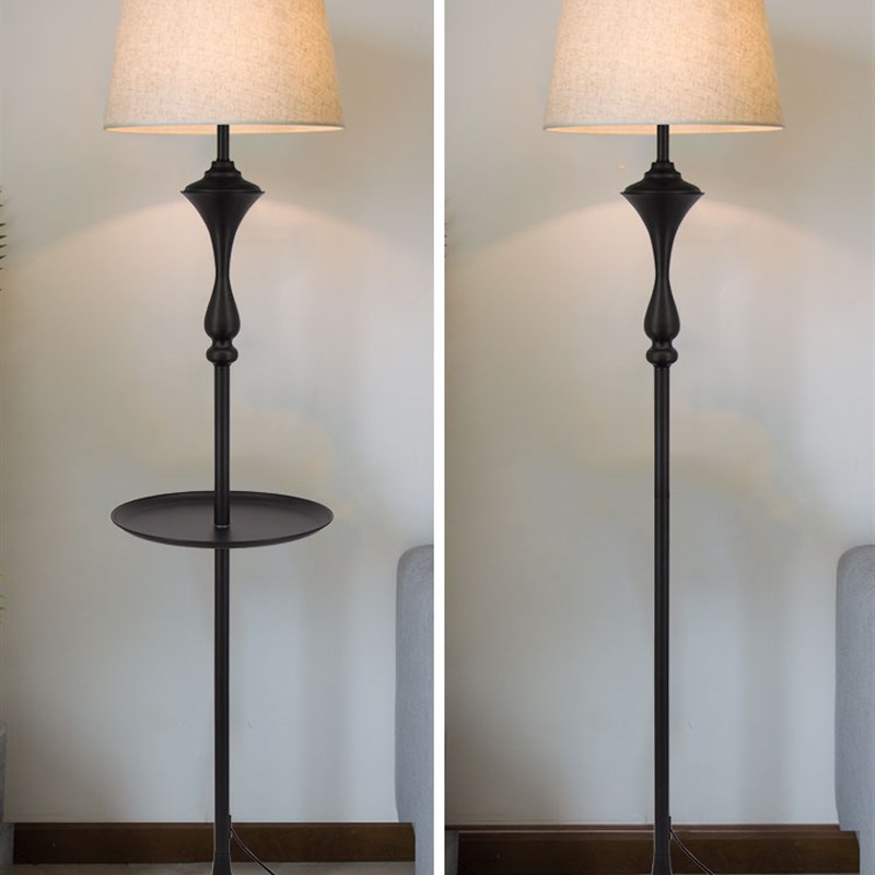 落地灯客厅沙发旁带茶几简约复古创F意卧室床头柜氛围立式台灯北