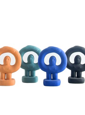 北欧现代简约样板间陶瓷抽象人物B雕塑摆件儿童房售楼处玄关装饰