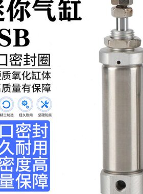 不锈钢迷你笔形气动 小型单作用单动气缸PB/PSB4X5X10X15X20X100