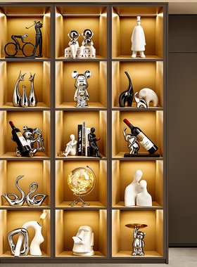 酒柜装饰品摆件高档网红客u厅玄关电视柜办公室现代简约轻奢工艺