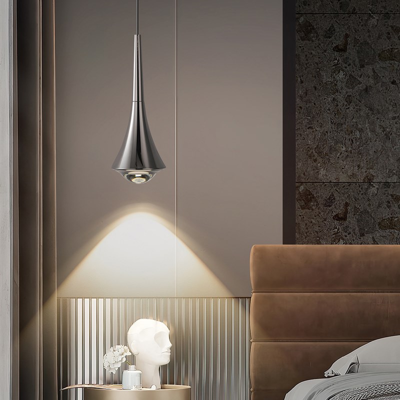 卧室床头吊灯可升降高级感轻奢玄关吧台I小吊灯现代简约主卧吊线