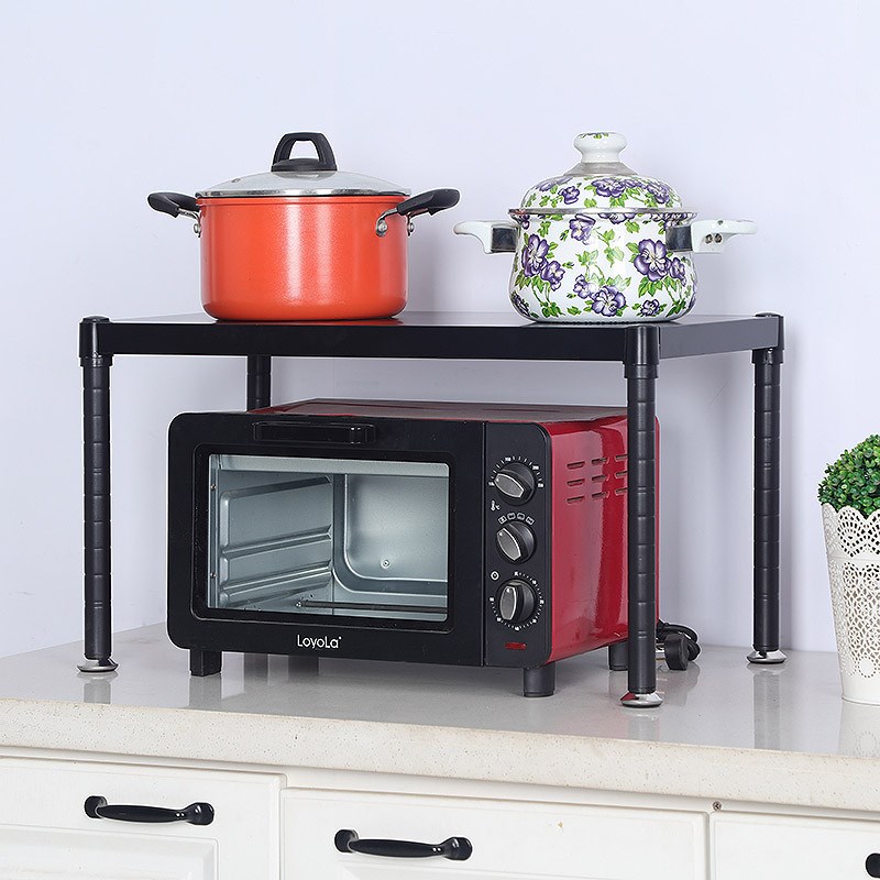 Z655厨房微波炉置物架单1层A调节台面架家用烤箱架碗架落地锅架定