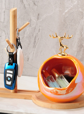 创意轻奢客d厅钥匙收纳摆件进门入户鞋柜玄关家居饰品电视柜置物