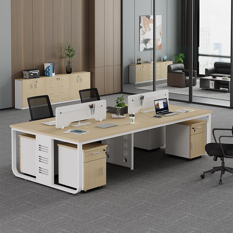 办公桌4人位员工位办公室职员桌椅组G合现代简约卡座屏风工位单人