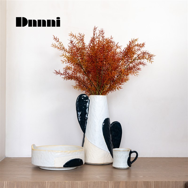 Dnnni侘寂风心形花器摆件u家居客厅样板间茶几桌面软装饰品样品屋