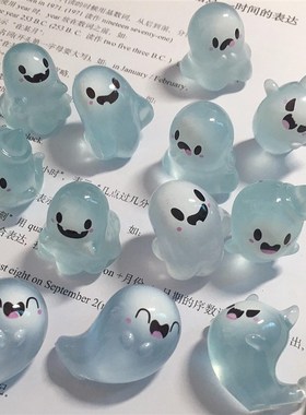 超萌夜光小幽灵装饰摆饰t微景观桌面迷你幽灵公仔摆件创意可爱