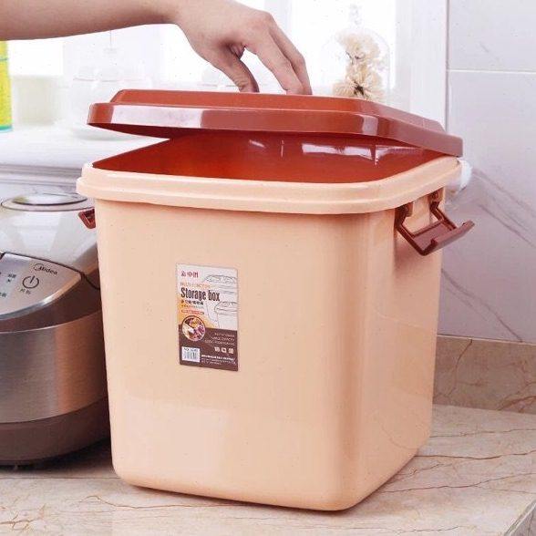 40斤家用大号米桶方形加厚储装米面粉储水塑料30斤10gK密封小箱