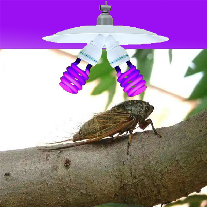 紫外线黑光g灯灯双灯管宽波灯养殖场鱼塘紫光灯