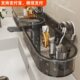卫生间置物架吸盘免打孔厕所加厚亚克力架子洗漱台龙头镜前收纳架