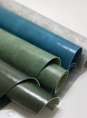 牛皮皮料真皮油蜡皮墨绿色欧式沙发皮平纹草绿座椅床头软包面料