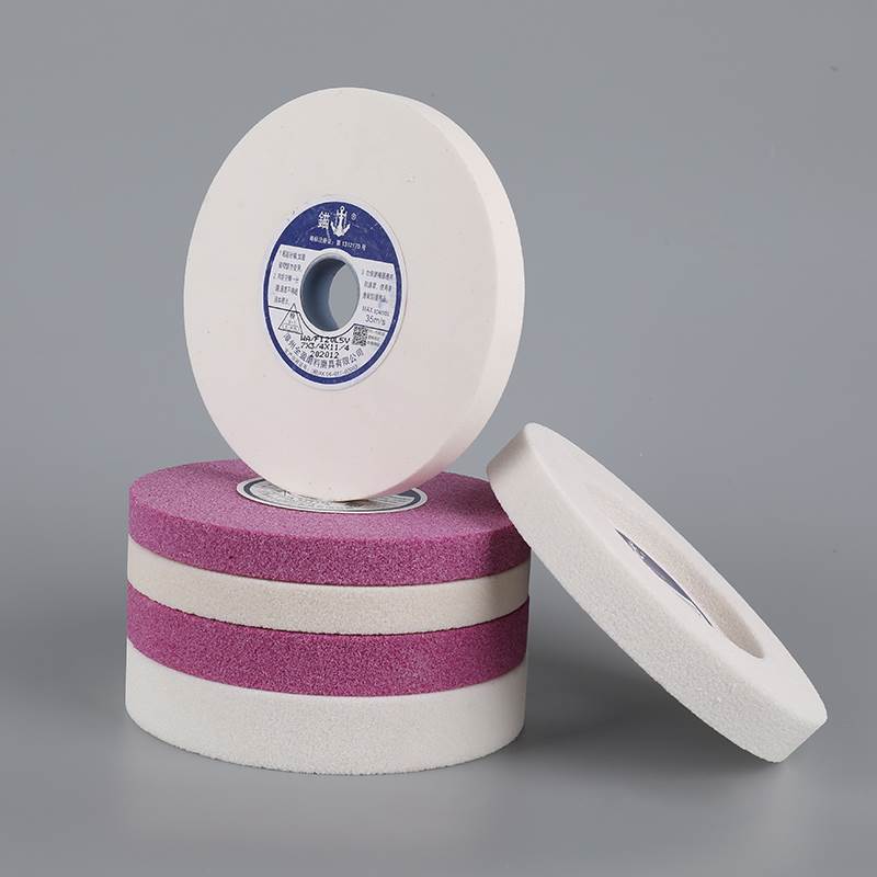 锚牌618小磨床加厚32宽白色砂轮片 单面凹槽手摇水磨Y白刚玉磨砂