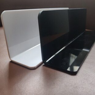 2.8mm亚克力L型货架挡板白黑色分隔板镜柜挡板大尺寸家具床底护栏