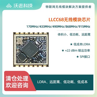 LLCC68芯片lora替SX1278/1262小尺寸433MHZ低功耗无线射频模块