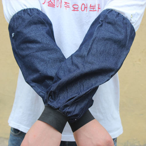 加长牛仔袖套电焊工男女加厚工厂工作男女防污套袖耐磨劳保护袖头