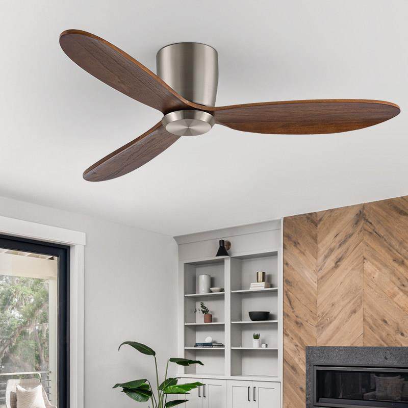 复古吸顶吊扇灯餐厅卧室家用变频电扇工业实木商用低楼层风扇吊灯