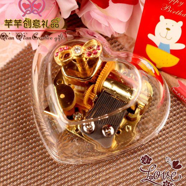 音乐盒八音盒心形发条镀金机芯男女生日情人节创意礼品天空之城